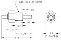 Jam Nut 8-32UNC-2A DC - 400 Hz - High Current Mini Feedthru Capacitors-2