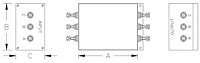 Dimensional Drawing for 120/208 VAC Three Phase EMI Filters