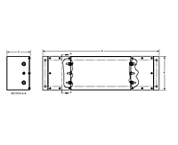 Dimensional Drawing for High Performance TEMPEST Filters with High-Altitude Electromagnetic Pulse (HEMP) Protection Option (A-10306, A-10307, A-10308, A-10309, A-10310)